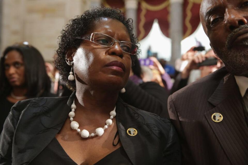 Sara Collins Rudolph and her husband George Carlson Rudolph attend a ceremony to posthumously award the Congressional Gold Medal to her sister Addie Mae Collins and the three other little girls who were killed in the 16th Street Baptist Church bombing at the U.S. Capitol September 10, 2013 in Washington, DC. (Photo by Chip Somodevilla/Getty Images)