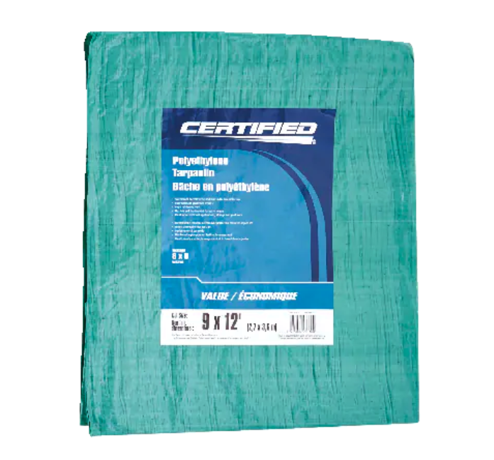 Certified Light Duty Poly Tarp. Image via Canadian Tire.