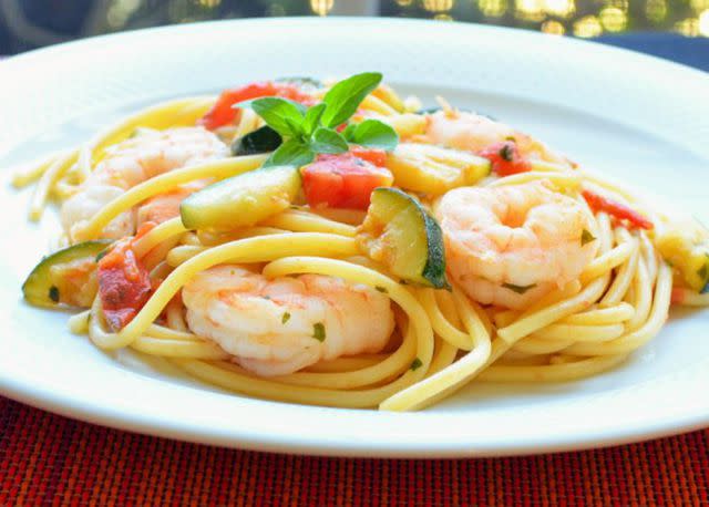 Kims Cooking Now Bucatini Pasta with Shrimp and Anchovies | Photo by Kims Cooking Now