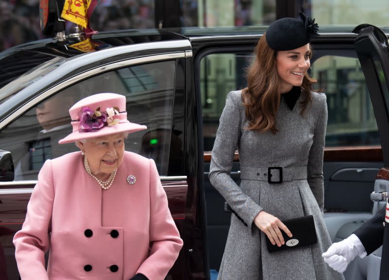 The Queen and the Duchess of Cambridge at King's College on March 19, 2019 [Photo: PA]