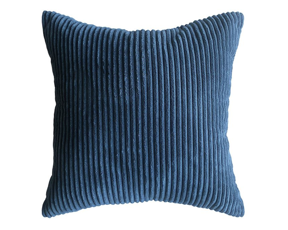 5) Simply Essential Corduroy Reversible Square Throw Pillow in Navy