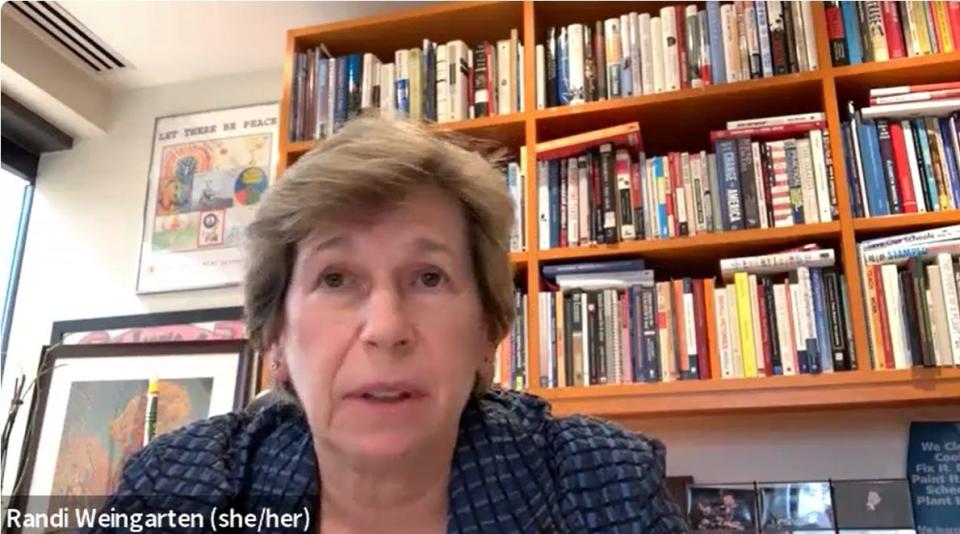 Randi Weingarten, president of the American Federation of Teachers, meets with USA TODAY's Editorial Board on Aug. 24, 2022.