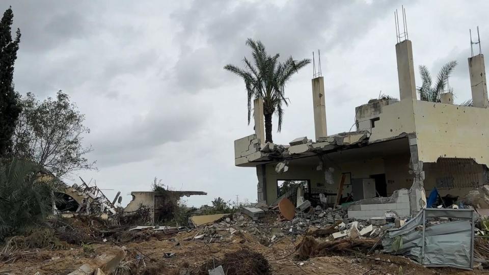 PHOTO: Destroyed buildings in southern Deir Al Balah in central Gaza, days after Israeli troops left the area after being positioned there for over a month. (Samy Zyara/ABC News)