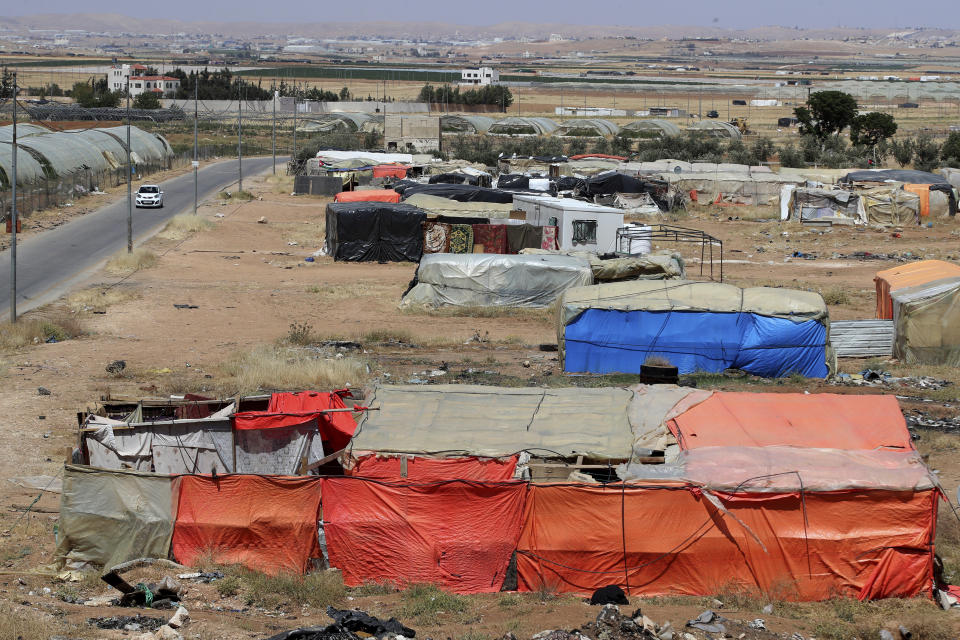 A Syrian refugee camp is seen near Amman, Jordan, on Monday, June 5, 2023. (AP Photo/Raad Adayleh)