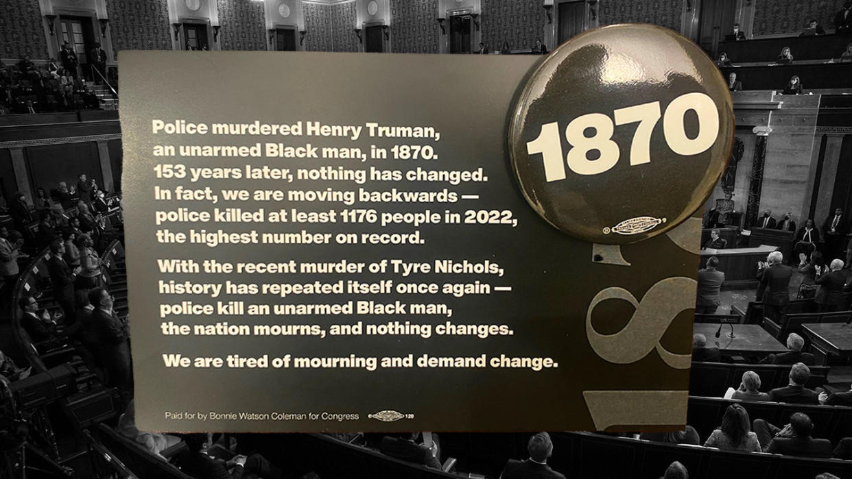 Black '1870' pin 