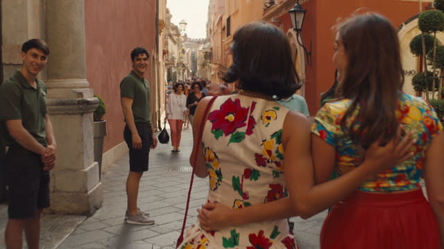 Simona Tabasco, center, and Beatrice Grannò, right, in <i>The White Lotus</i><span class="copyright">HBO</span>