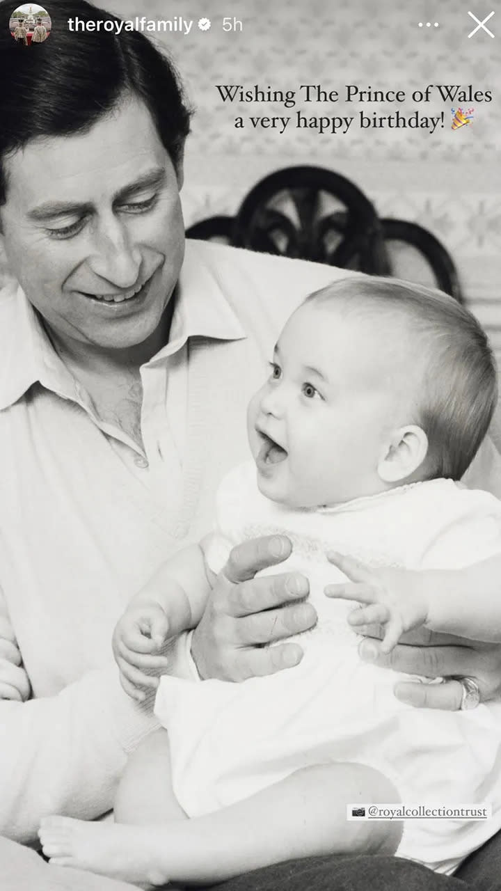 King Charles and Prince William as a baby