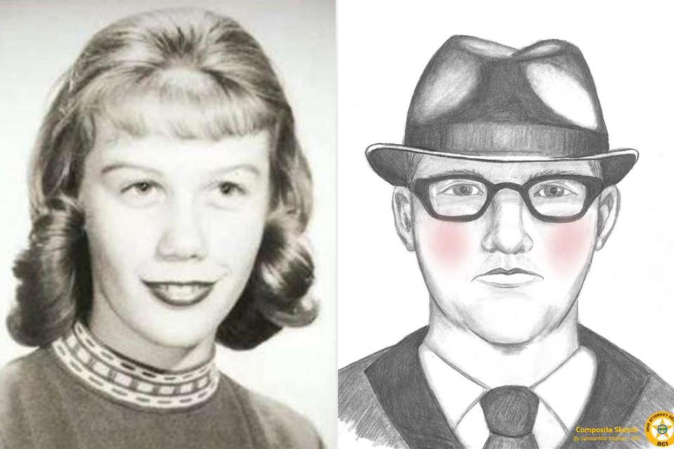 <p>Ohio Attorney General</p> Nancy Eagleson (left) and a sketch of her suspected killer