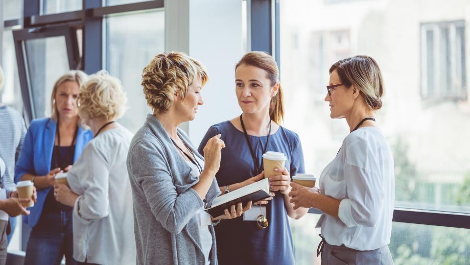 Group of professional women talking together