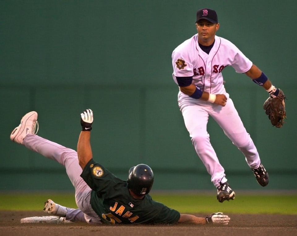 John Valentin sure could turn the double play while playing shortstop at Fenway Park.
