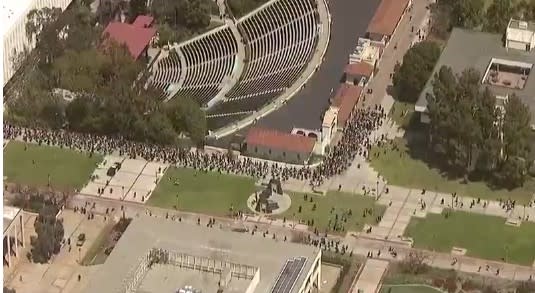 San Diego State University students walk out of class in pro-Palestine protest (Photo: SkyFOX)