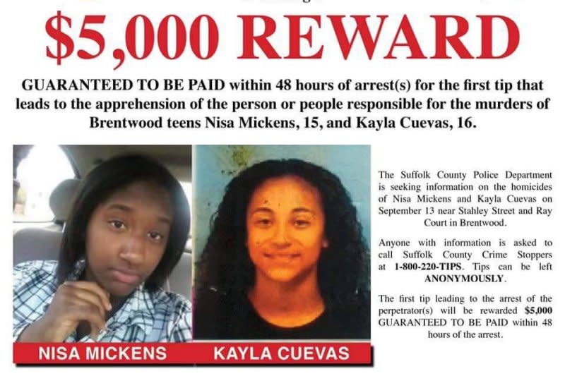 Alexi Saenz pleaded guilty in federal court Wednesday to the murders of N.Y. teens Nisa Mickens and Kayla Cuevas in 2016. Image by the Suffolk County Police Department