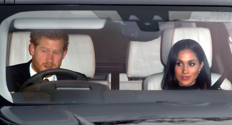 Meghan was seen attending the Queen's Christmas lunch with fiance Harry. Photo: Getty