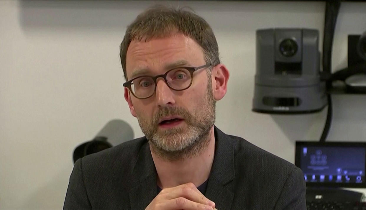 Epidemiologist Neil Ferguson speaks at a news conference in London, Britain January 22, 2020, in this still image taken from video. REUTERS TV via REUTERS