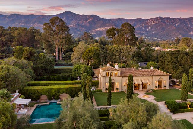 <p>Eric Foote</p> Aerial view of the stunning Montecito home.