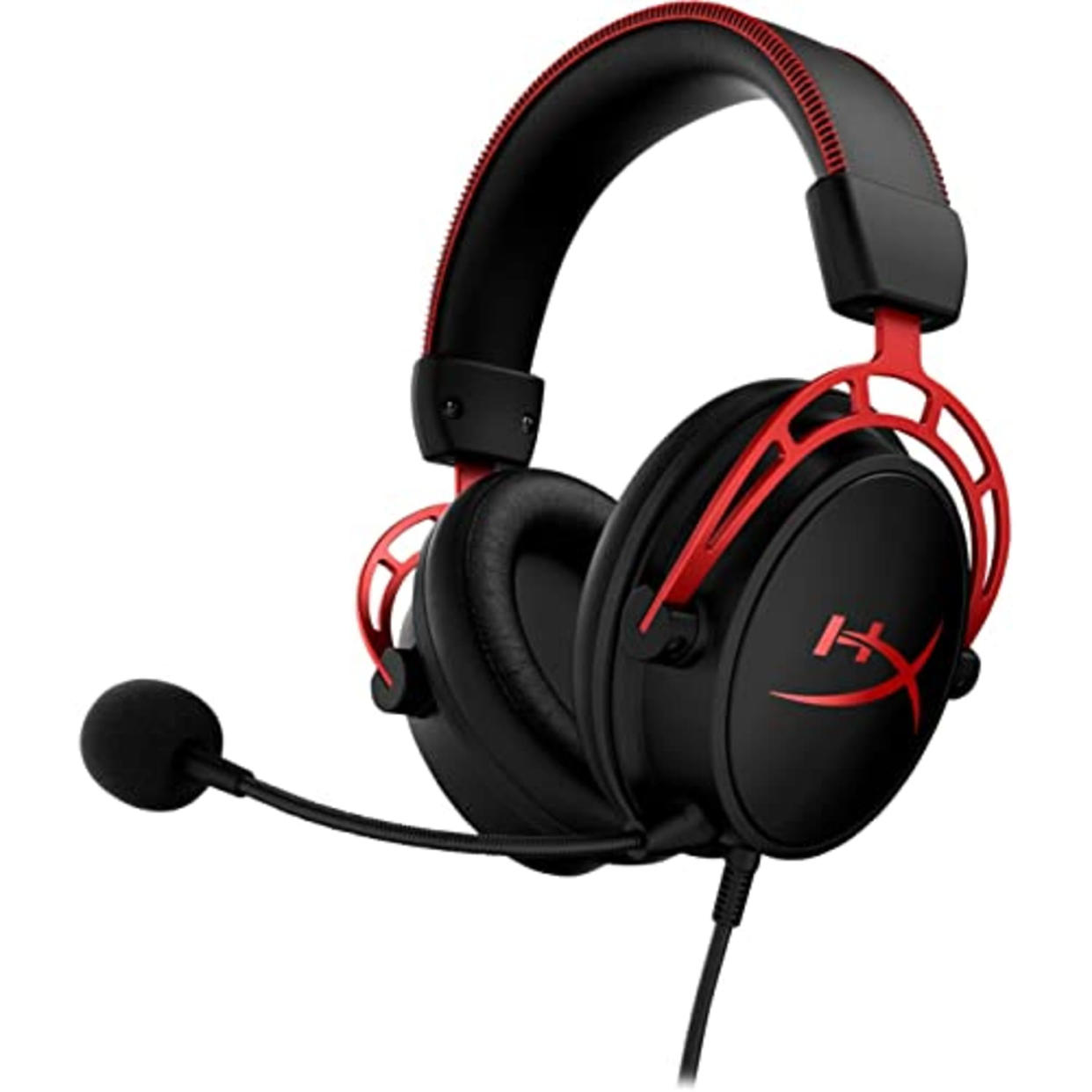 HyperX Cloud Alpha - Gaming Headset, Dual Chamber Drivers, Legendary Comfort, Aluminum Frame, Detachable Microphone, Works on PC, PS4, PS5, Xbox One/ Series X|S, Nintendo Switch and Mobile – Red (AMAZON)