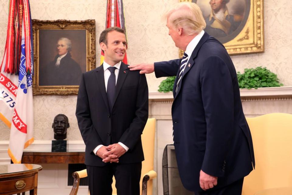 Emmanuel Macron (left) and Donald Trump