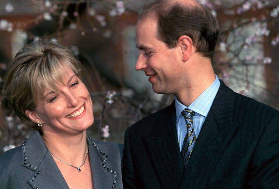 Sophie Rhys-jones And Prince Edward On The Day Of Their Engagement.