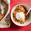 <p>Keeping the peel on the apple gives a bit of texture and color to this apple crisp recipe. A topping made from oats and pecans adds nuttiness. Serve warm with a scoop of vanilla ice cream or a dollop of whipped cream. <a href="https://www.eatingwell.com/recipe/8028857/apple-crisp/" rel="nofollow noopener" target="_blank" data-ylk="slk:View Recipe;elm:context_link;itc:0;sec:content-canvas" class="link ">View Recipe</a></p>