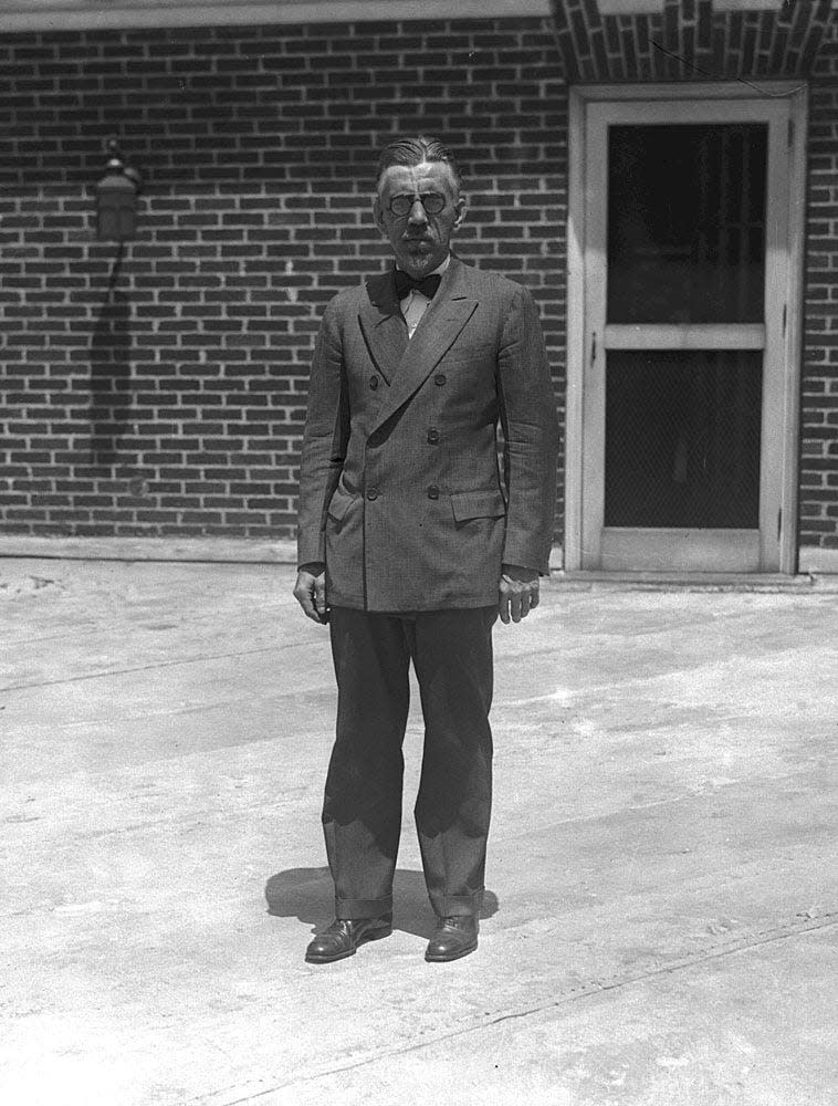 William Pelley, a vocal anti-Semite convicted of securities fraud, pictured in Asheville in 1941.