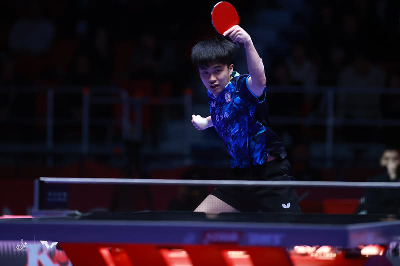 中華隊今天4強戰僅林昀儒拿下1點。（取自World Table Tennis，2/23比賽照）