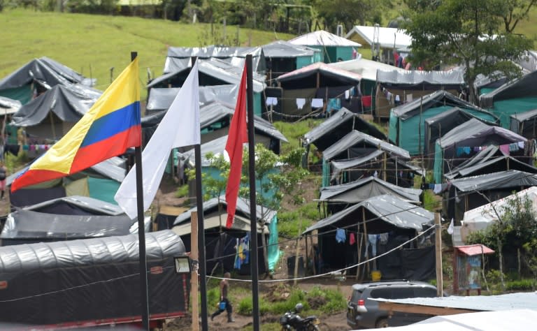 Colombia's FARC rebels will keep some arms for transitional security at their demobilization camps like this one in Mesetas municipality