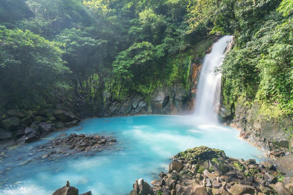 rio celeste waterfall, tenorio volcano national park, costa rica