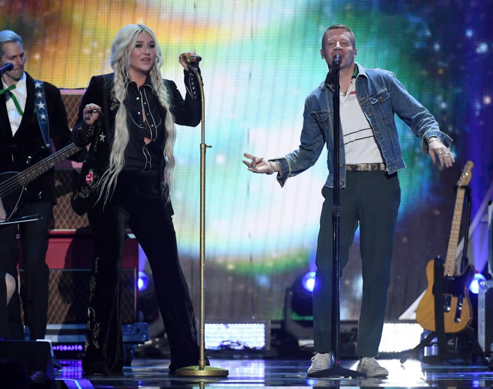 Macklemore and Kesha's song Good Old Days is currently sitting at No. 1. Source: Getty