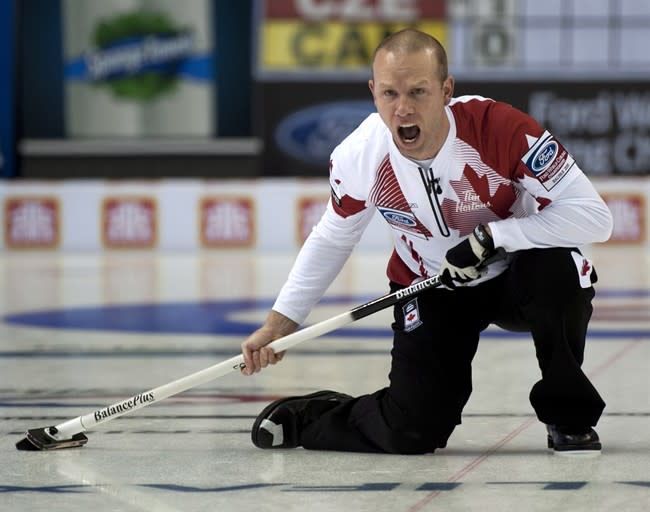 Canadian skip Pat Simmons sets the tone at the world championship tournament. THE CANADIAN PRESS/HO-Michael Burns