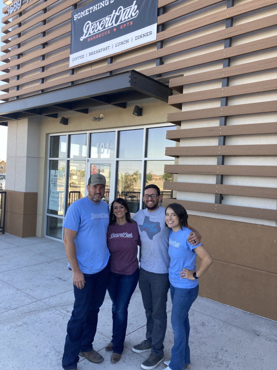 Suzanne and Richard Funk, with their children Stephen Ortiz and Alyssa Ruiz are excited to be opening a satellite  of Desert Oak BBQ, at 3589 Richard Beem.