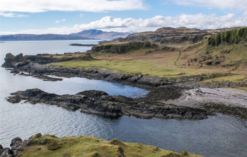 Coastline of Kerrera where a fossil was found