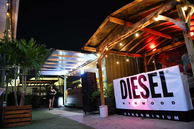 The scene at a party celebrating the opening of the sales center for Diesel Wynwood during Art Basel in Miami.