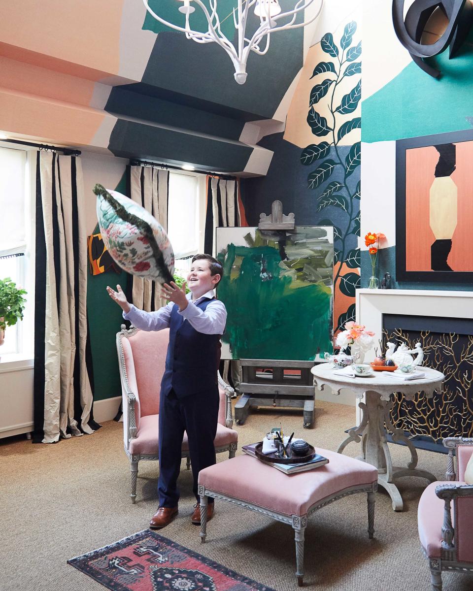 Graham Gilbert, 11, inside Young Huh's room at the Kips Bay Decorator Show House.