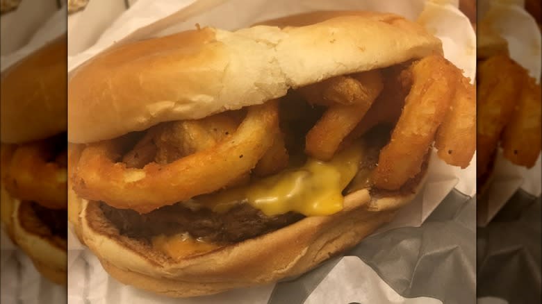 sriracha curly fry burger