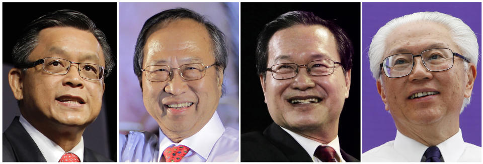 The four candidates for Singapore's 2011 presidential election: (from left) Tan Jee Say, Tan Cheng Bock, Tan Kin Lian and Tony Tan. 