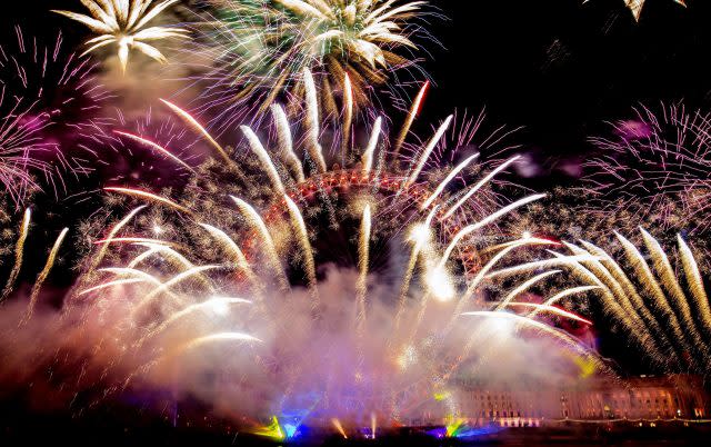 Fireworks light up the sky over the London Eye during last year's celebrations (Rick Findler/PA)