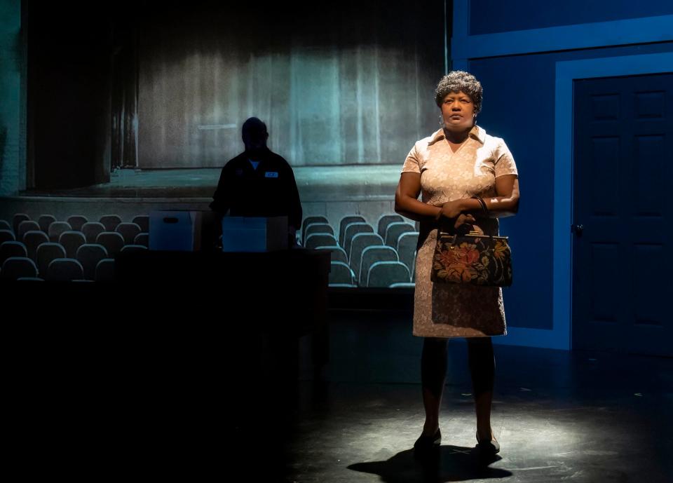 YaYa Browne (foreground) and Wescott Youngson (background) in Theatre Tuscaloosa's production of "Best of Enemies," running Feb. 17-26 in the Bean-Brown Theatre.