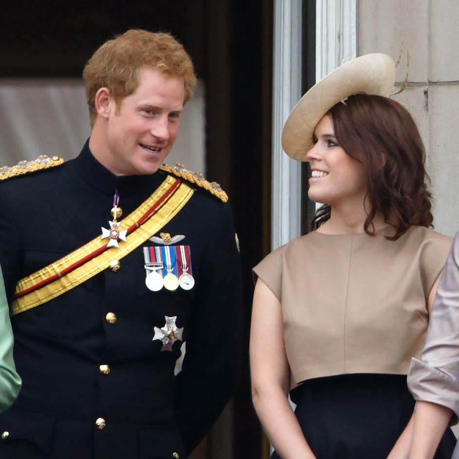  prince harry and princess eugenie attend the trooping of the color in 2015 