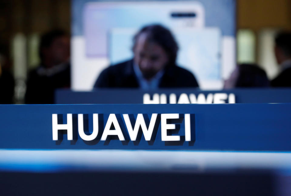 The Huawei logo is pictured on the company's stand during the 'Electronics Show - International Trade Fair for Consumer Electronics' at Ptak Warsaw Expo in Nadarzyn, Poland, May 10, 2019. Picture taken May 10, 2019. To match Special Report HUAWEI-POLAND/SPYING  REUTERS/Kacper Pempel