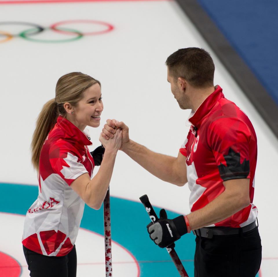 <p>Canadian curling favorites Kaitlyn Lawes and John Morris competed in Session 5 of the mixed doubles competition, defeating Switzerland 7-2.<br>(Instagram/@worldcurling) </p>