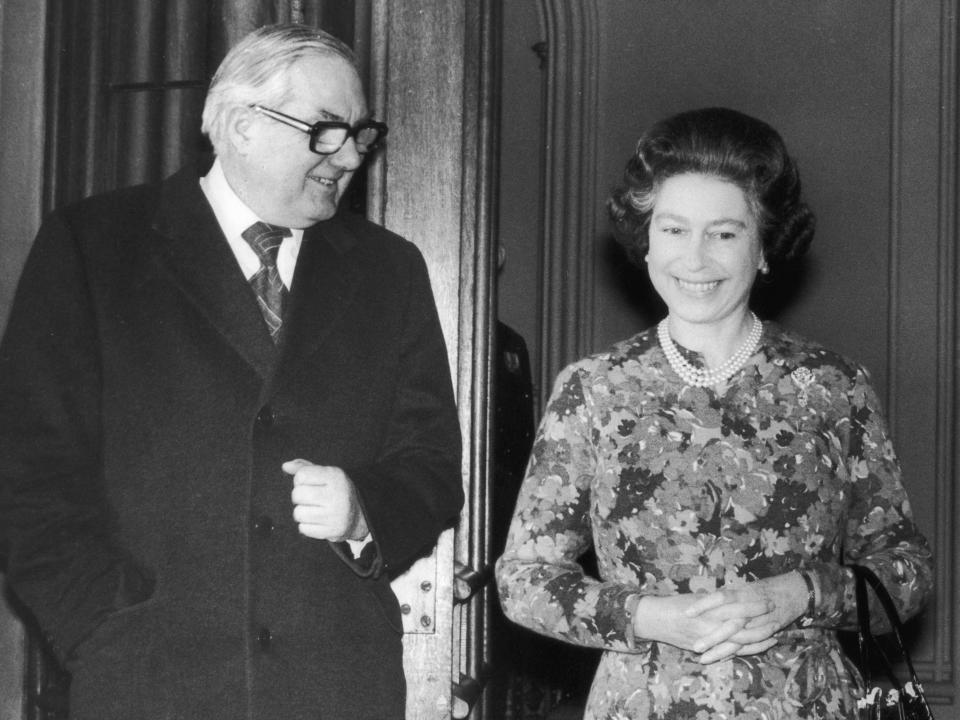 James Callaghan and Queen Elizabeth in 1977.