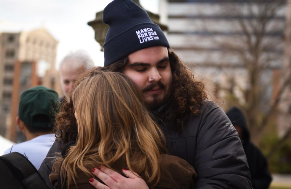 Thursday, March 23, 2023, during the March for Our Lives rally at the state Capitol. The event was organized by the MSU chapter, in wake of the campus shooting rampage that killed three and critically injured five.