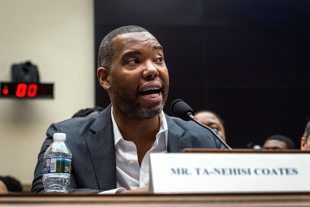 UNITED STATES -  JUNE 19: Author Ta-Nehisi Coates testifies about reparations for the descendants of slaves during a hearing before the House Judiciary Subcommittee on the Constitution, Civil Rights and Civil Liberties, at the Capitol in Washington on Wednesday June 19, 2019. (Photo by Caroline Brehman/CQ Roll Call)