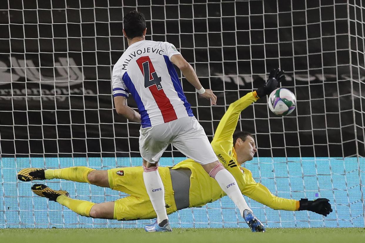 Milivojevic was denied as the Cherries clinched a 11-10 win: POOL/AFP via Getty Images