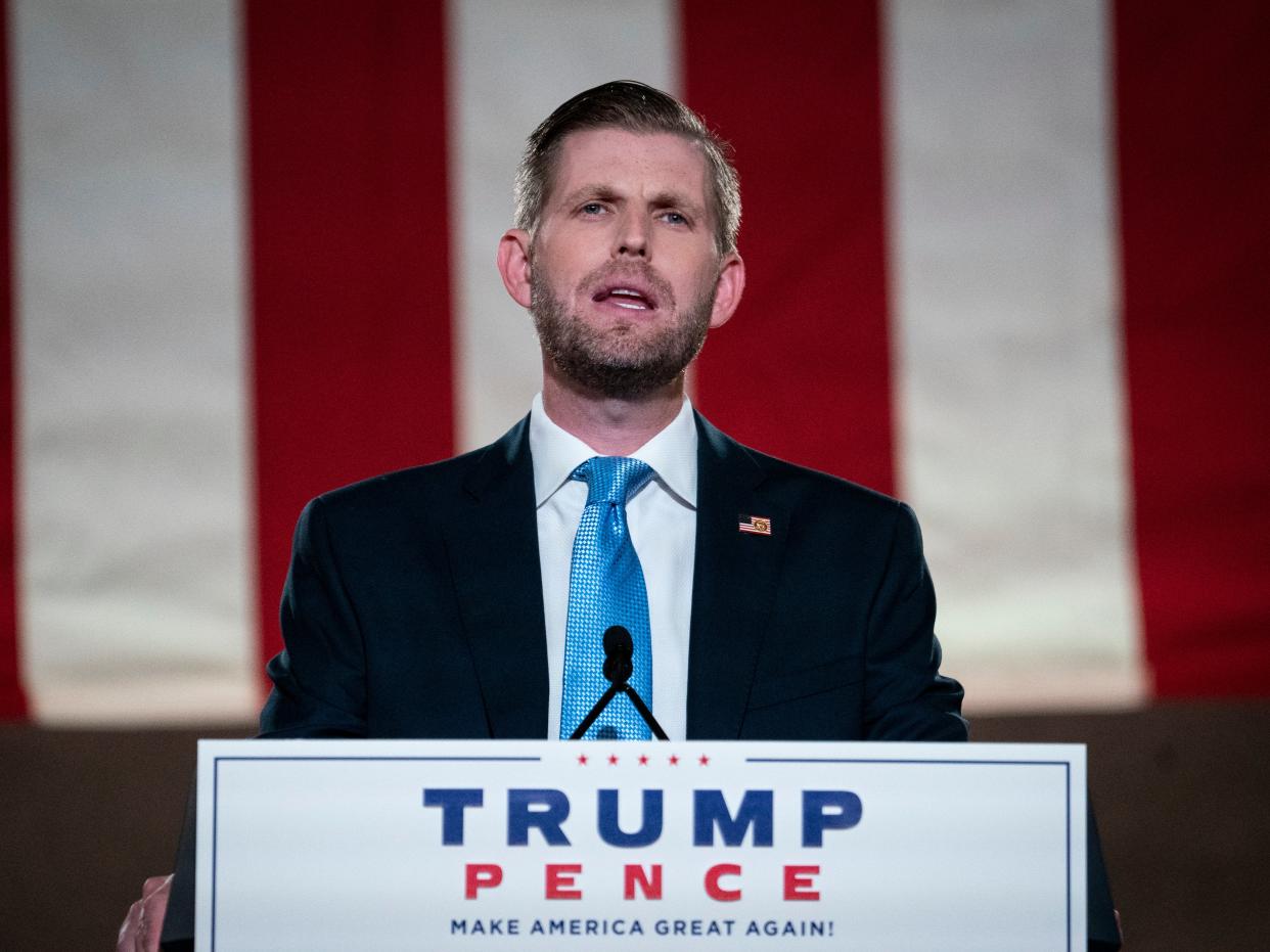 Eric Trump’s attempt to brag about his father’s acquittal was something of an own goal (Drew Angerer/Getty Images)
