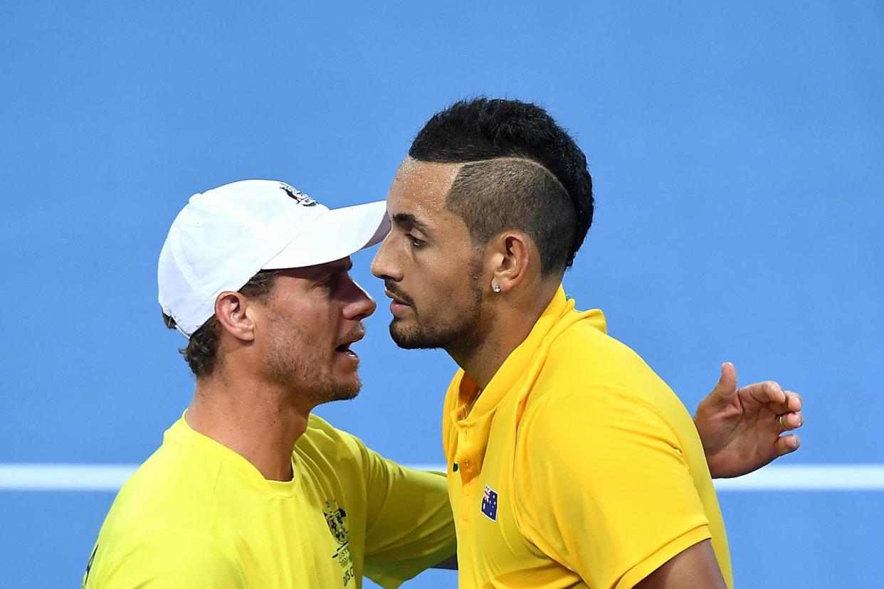 Paring up: Nick Kyrgios and Lleyton Hewitt: Getty Images