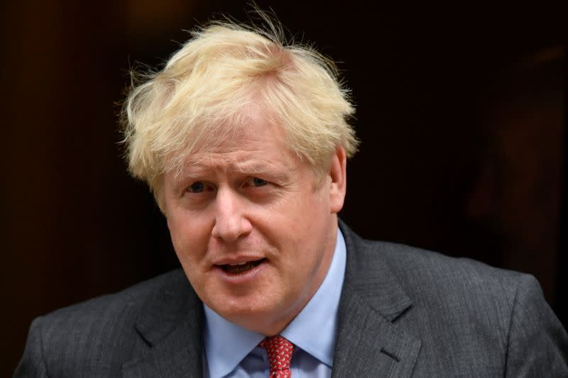 Britain's Prime Minister Boris Johnson leaves Downing Street, in London