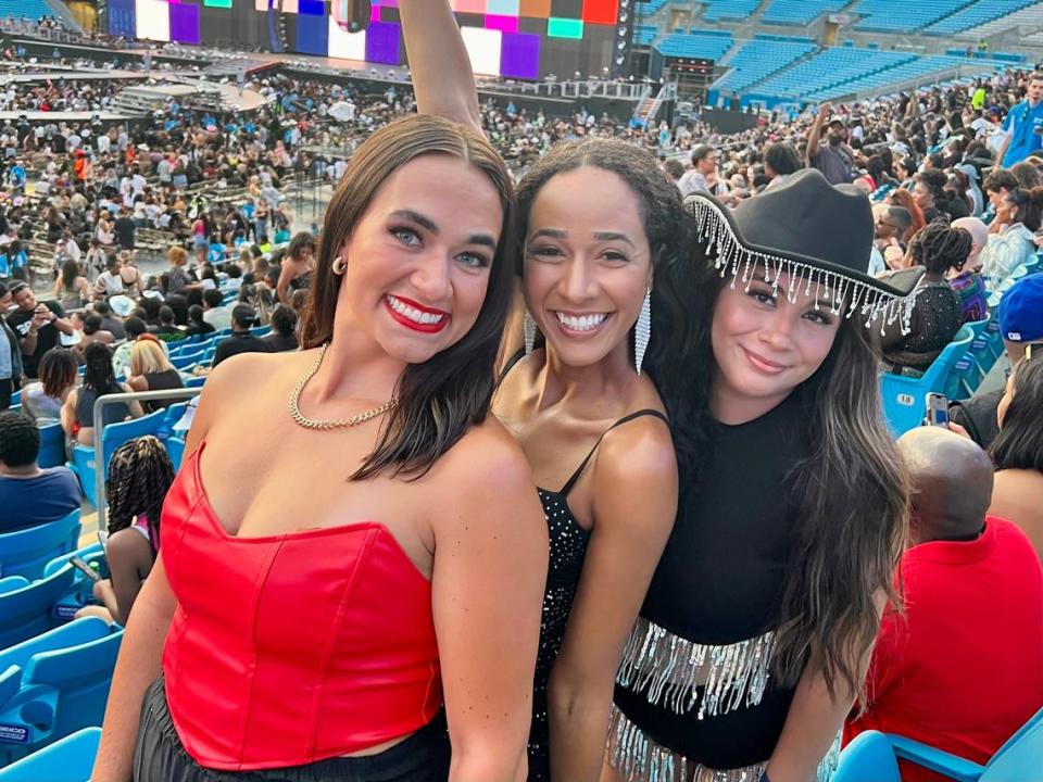 Chyna Blackmon, Taylor Wright and Kayla Romero Carrizales at Bank of America Stadium for Beyoncé’s concert. Chyna Blackmon