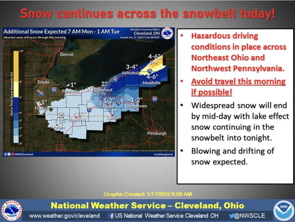 The latest on accumulation through 1 p.m. Tuesday across the region.