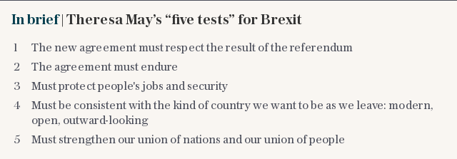 In brief | Theresa May’s “five tests” for Brexit